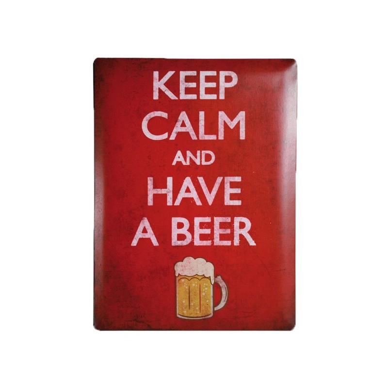 Plaque métal Keep Calm and Have a Beer