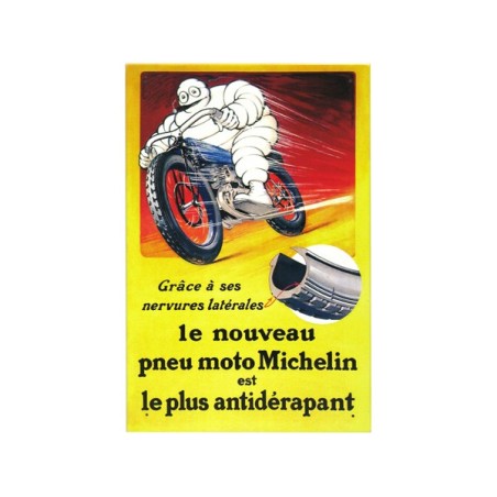 Plaque métal Michelin le nouveau pneu moto