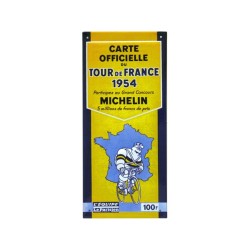 Plaque métal Michelin Carte officielle du Tour de France 1954