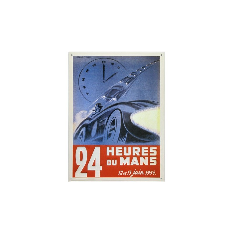 Plaque métal 24 heures du Mans 1954