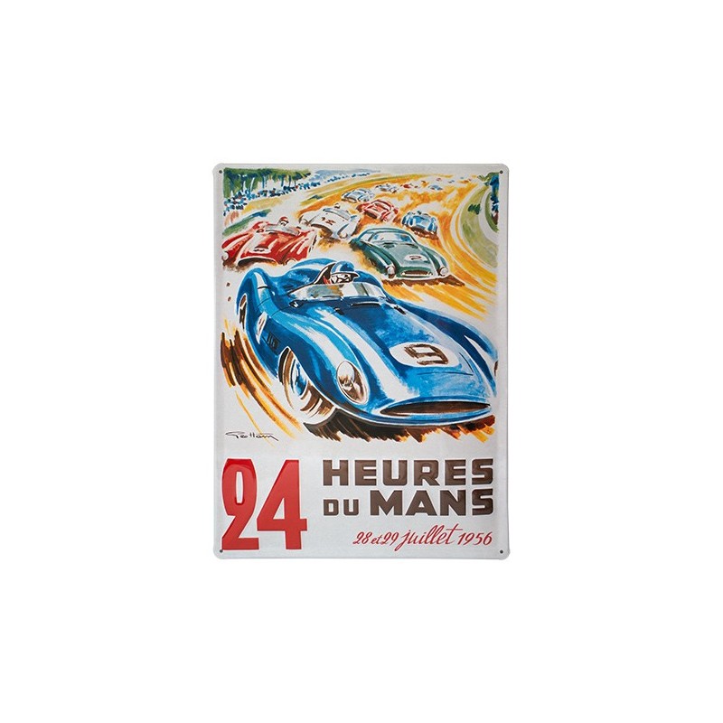 Plaque métal 24 heures du Mans juillet 1956