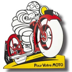 Plaque métal embossée bibendum Michelin pour moto