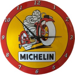 Horloge émaillée bibendum Michelin moto