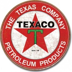 Plaque publicitaire métal Texaco ronde